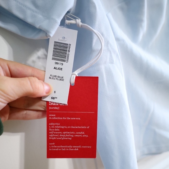 NWT Aritzia Sunday Best Alice Cropped Polo T-Shirt Fluid Blue Size 6 - Picture 5 of 13